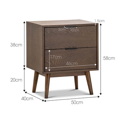 Reese 2 Drawer Bedside Table