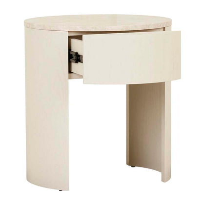 Oberon Crescent Marble Bedside Table