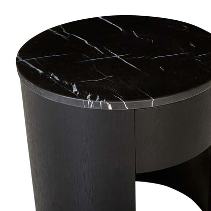 Oberon Crescent Marble Bedside Table