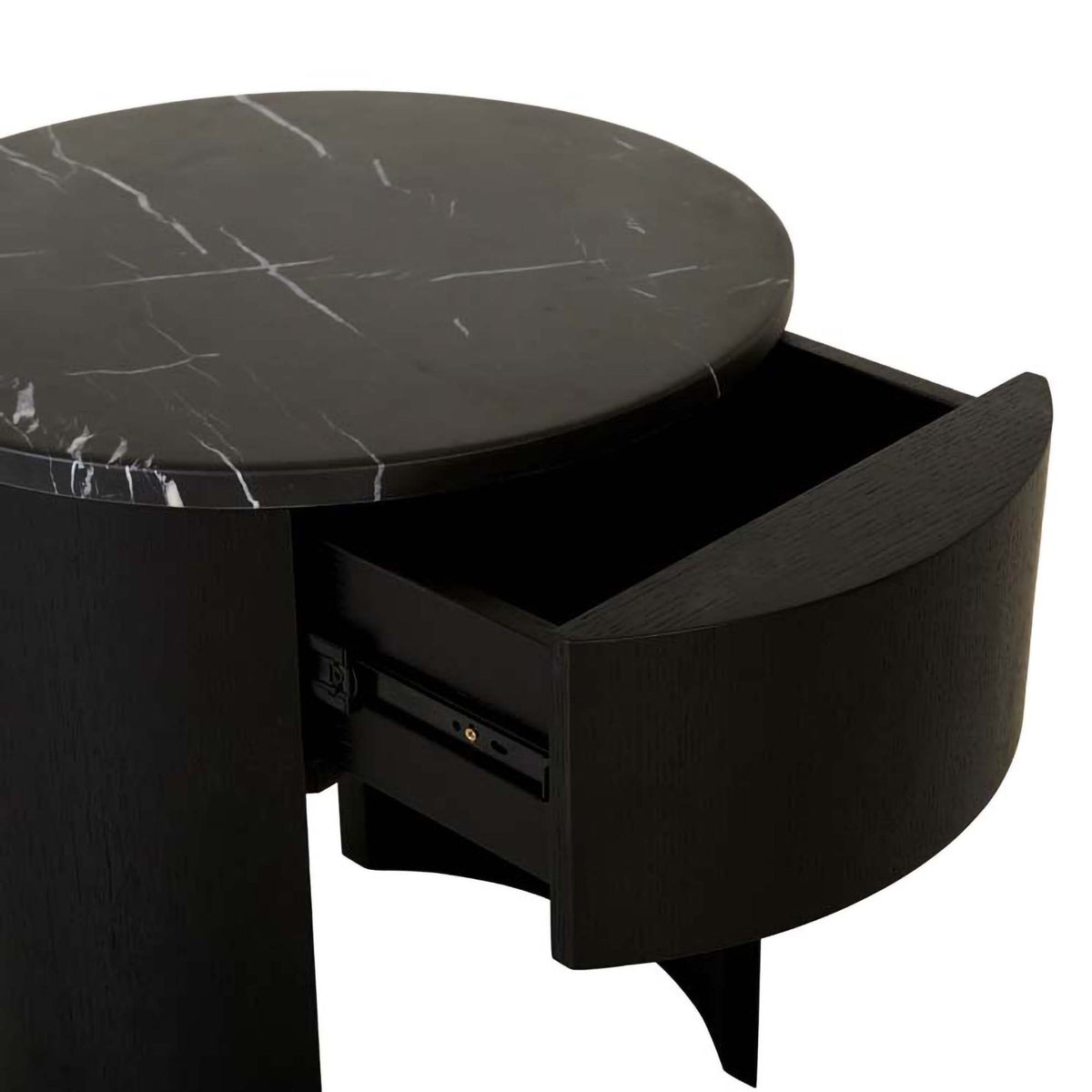 Oberon Crescent Marble Bedside Table