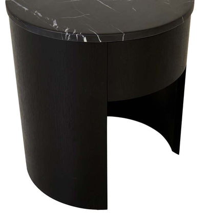 Oberon Crescent Marble Bedside Table