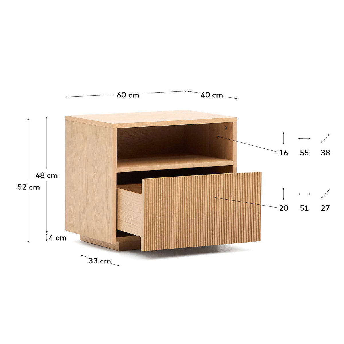 Helvine Bedside Table