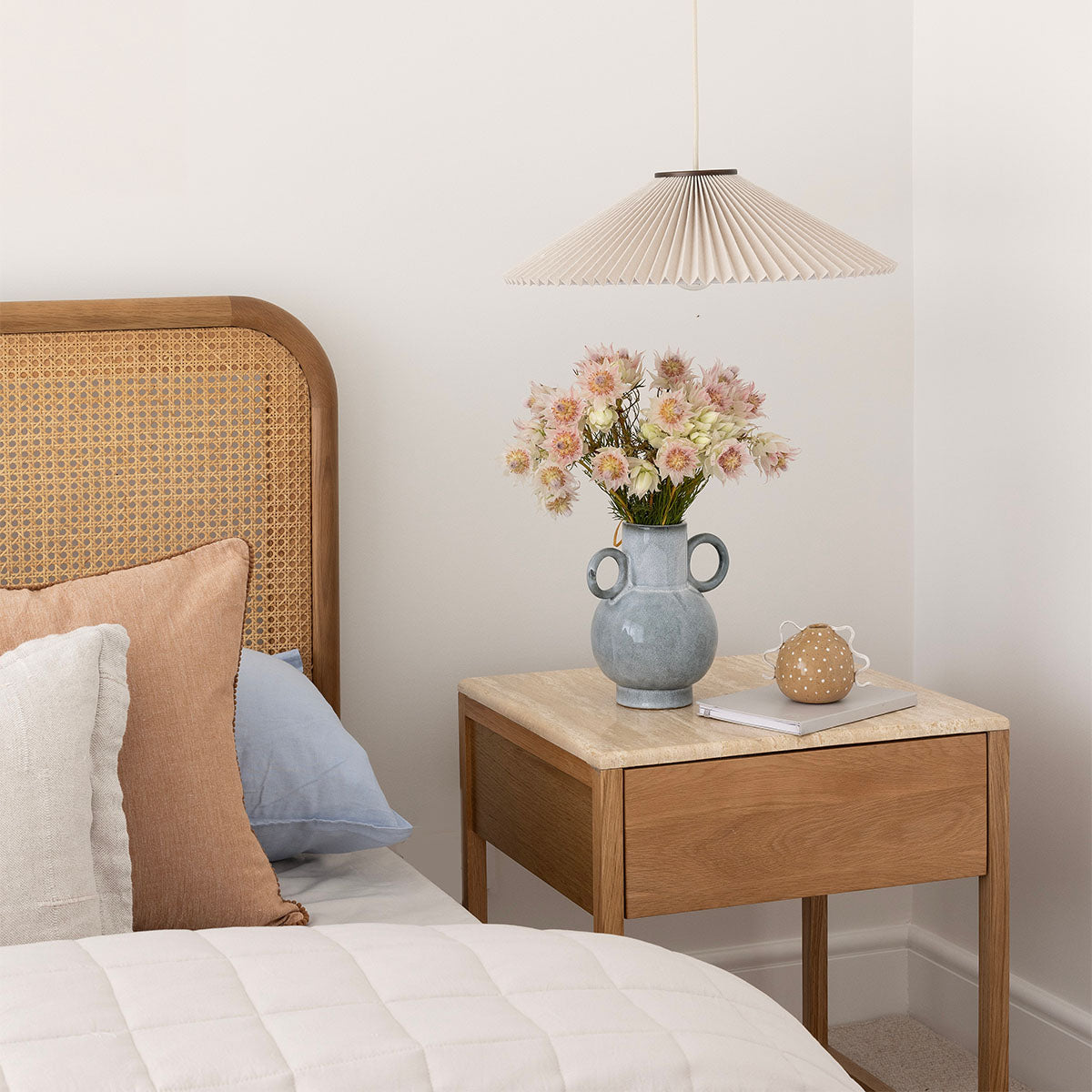 Avalon Travertine Bedside Table