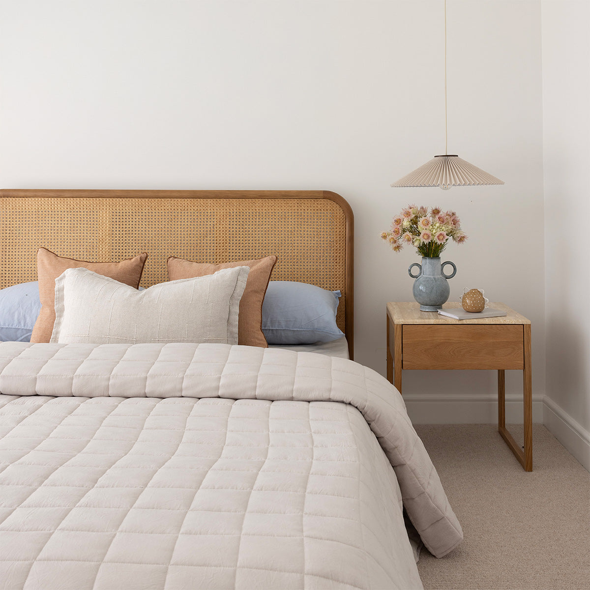 Avalon Travertine Bedside Table