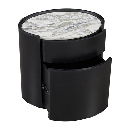 Elle Oval Natural Stone Bedside Table