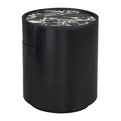 Elle Oval Natural Stone Bedside Table