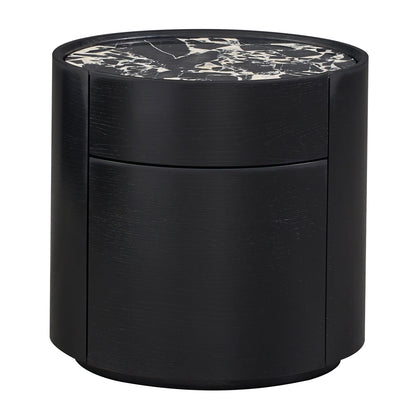 Elle Oval Natural Stone Bedside Table