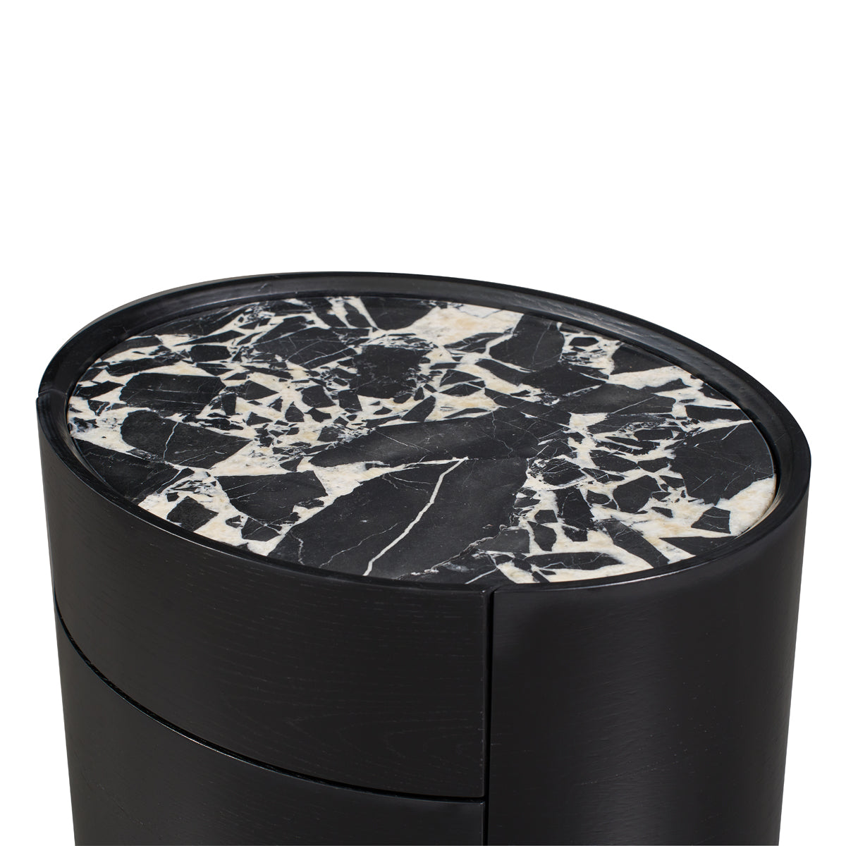 Elle Oval Natural Stone Bedside Table