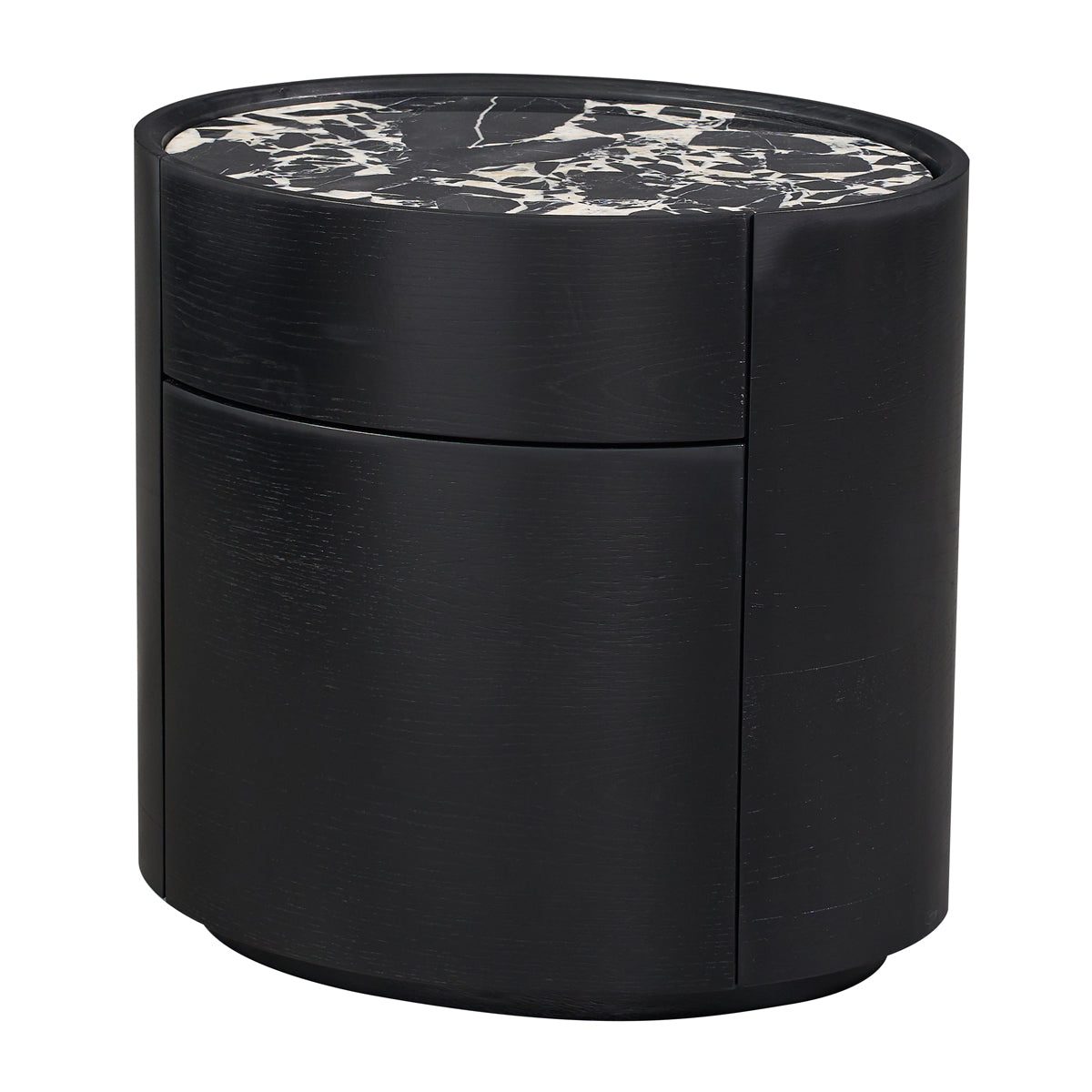 Elle Oval Natural Stone Bedside Table