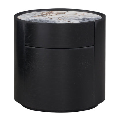 Elle Oval Natural Stone Bedside Table