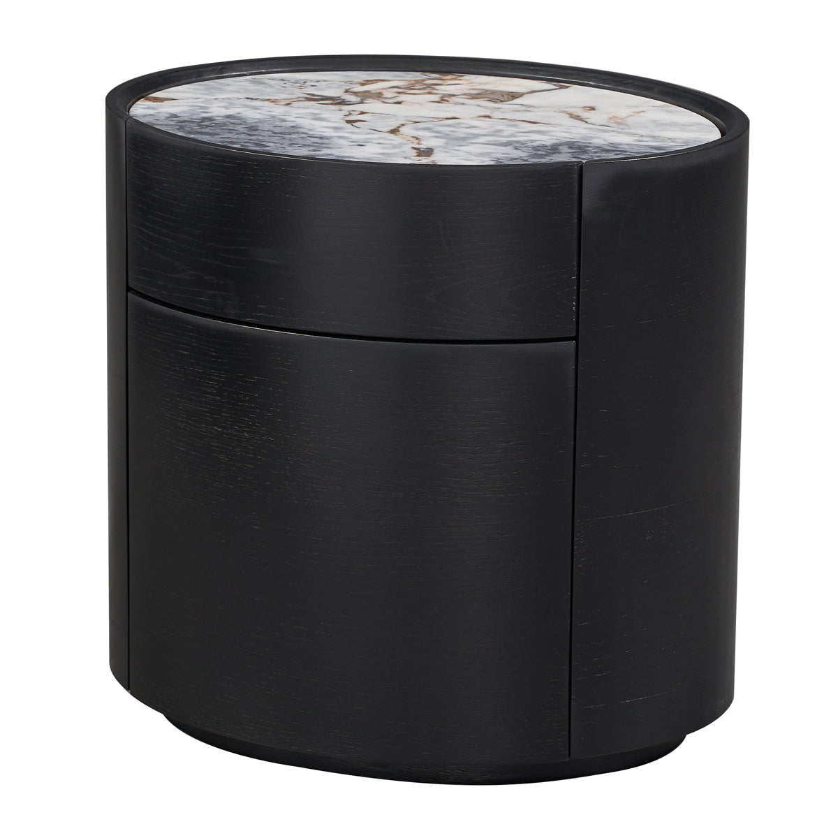Elle Oval Natural Stone Bedside Table