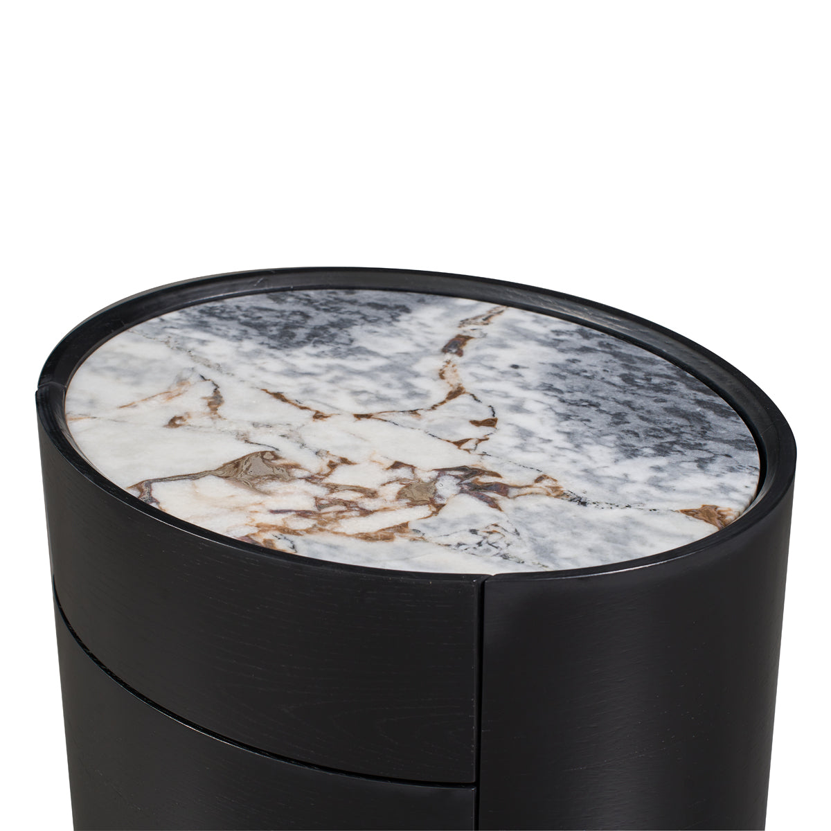 Elle Oval Natural Stone Bedside Table