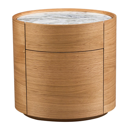Elle Oval Natural Stone Bedside Table