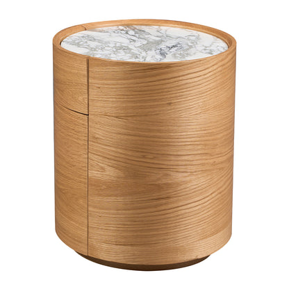 Elle Oval Natural Stone Bedside Table