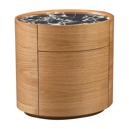 Elle Oval Natural Stone Bedside Table