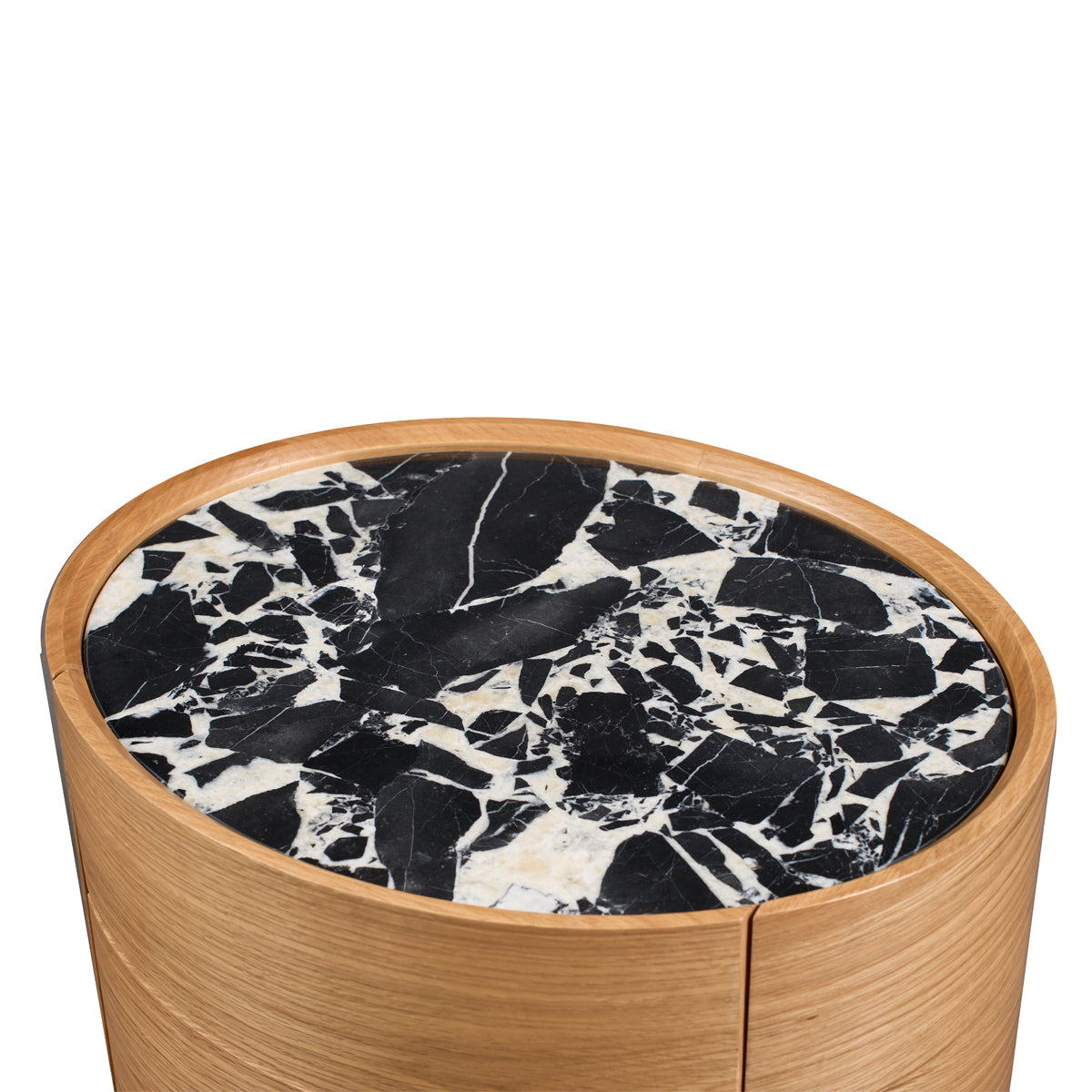 Elle Oval Natural Stone Bedside Table