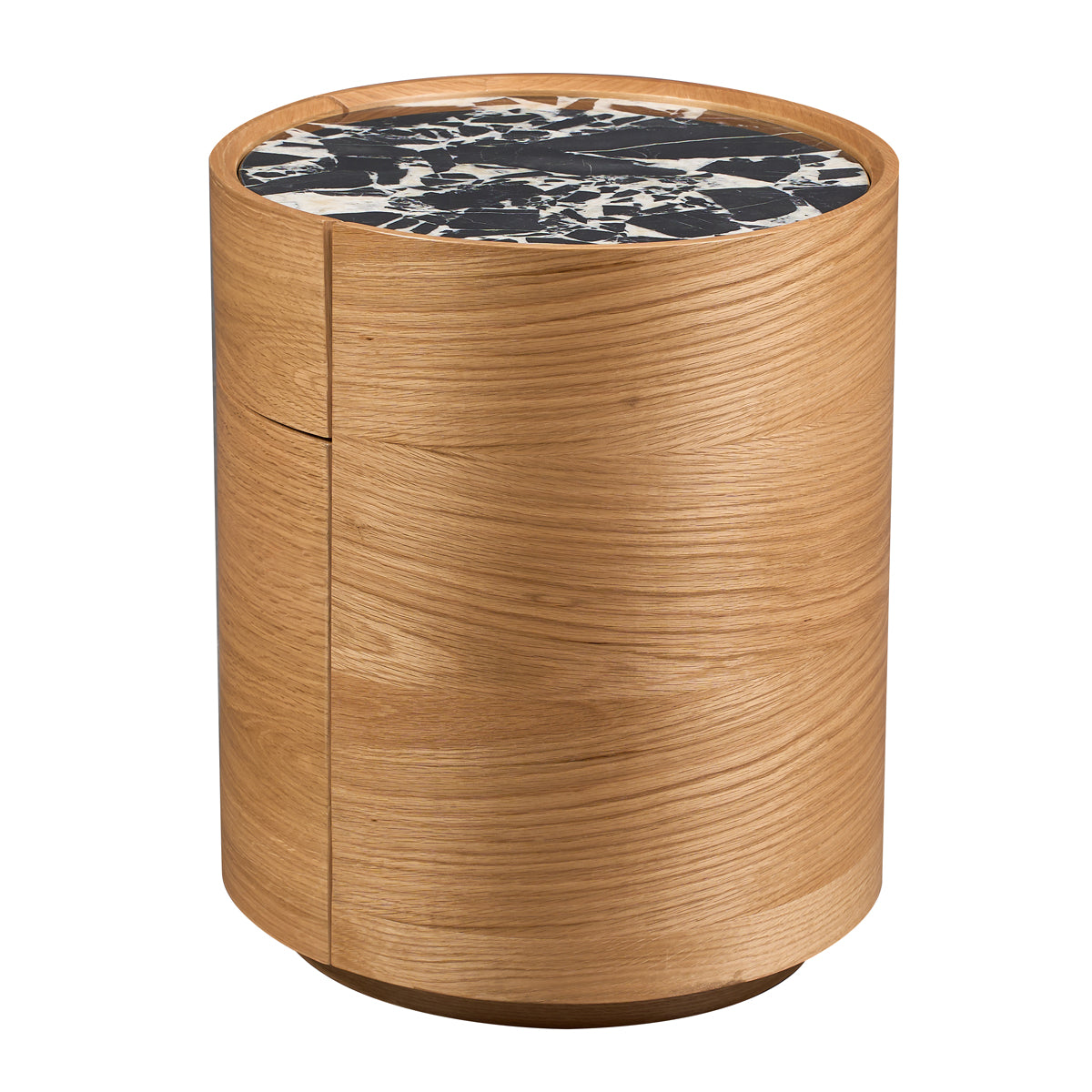 Elle Oval Natural Stone Bedside Table