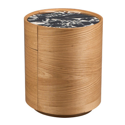 Elle Oval Natural Stone Bedside Table