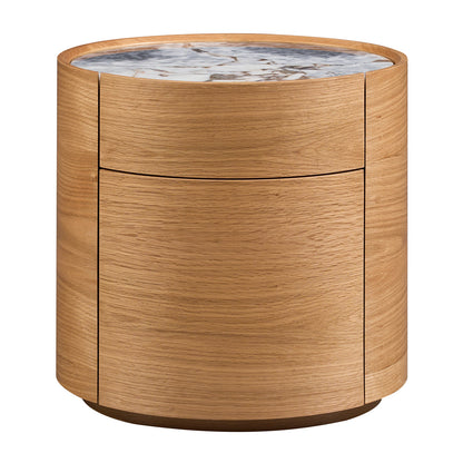 Elle Oval Natural Stone Bedside Table