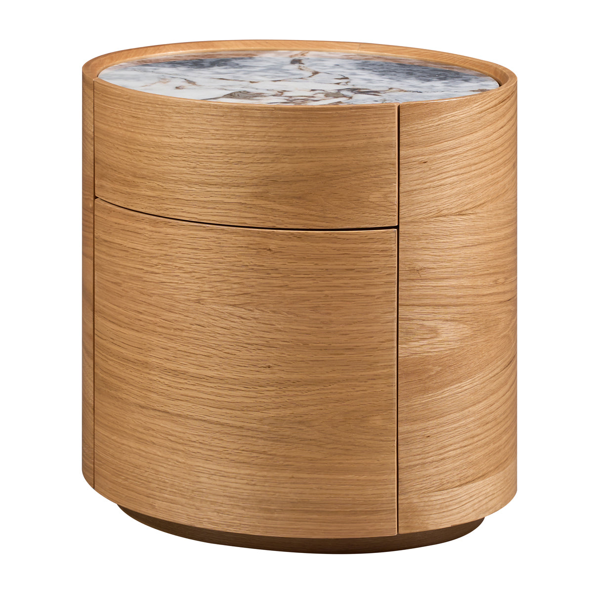 Elle Oval Natural Stone Bedside Table