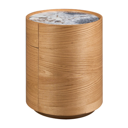 Elle Oval Natural Stone Bedside Table