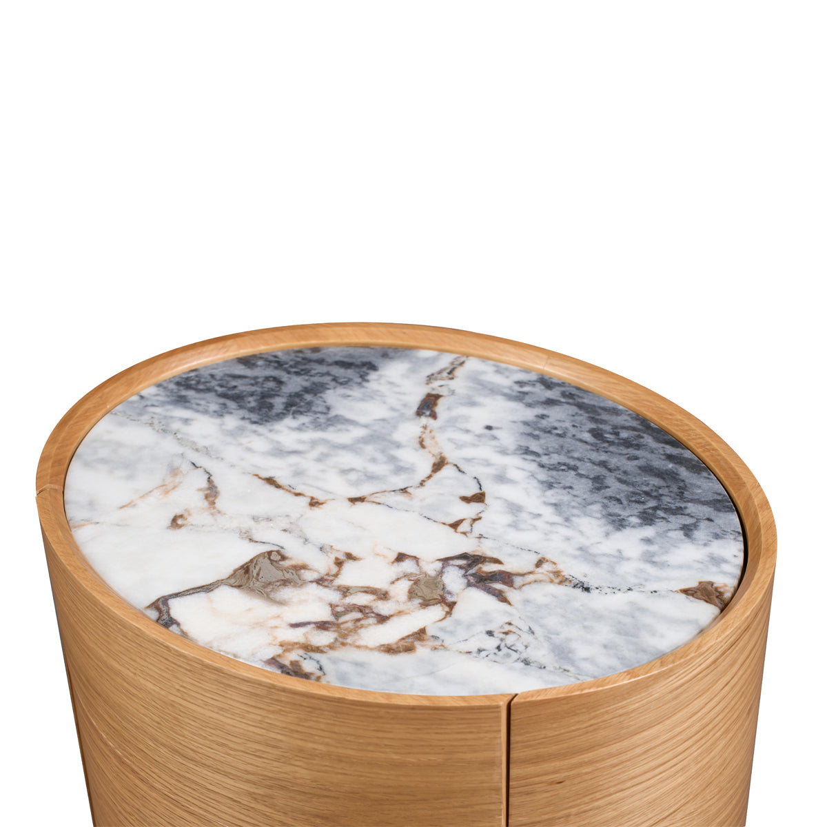 Elle Oval Natural Stone Bedside Table