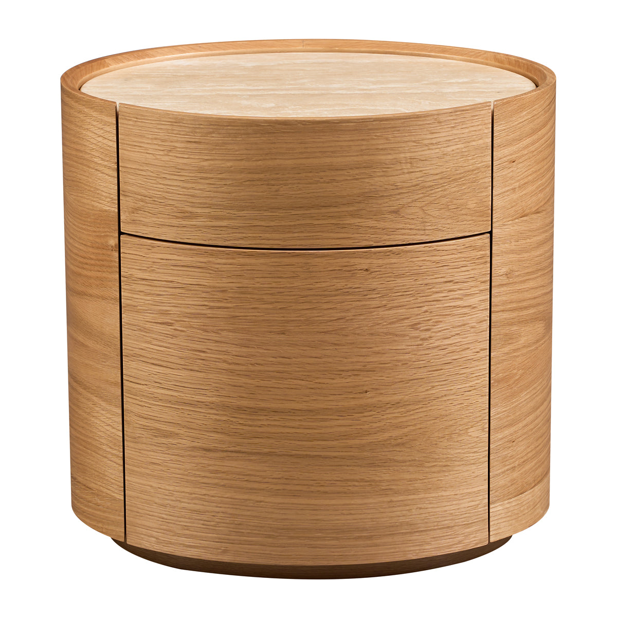 Elle Oval Natural Stone Bedside Table