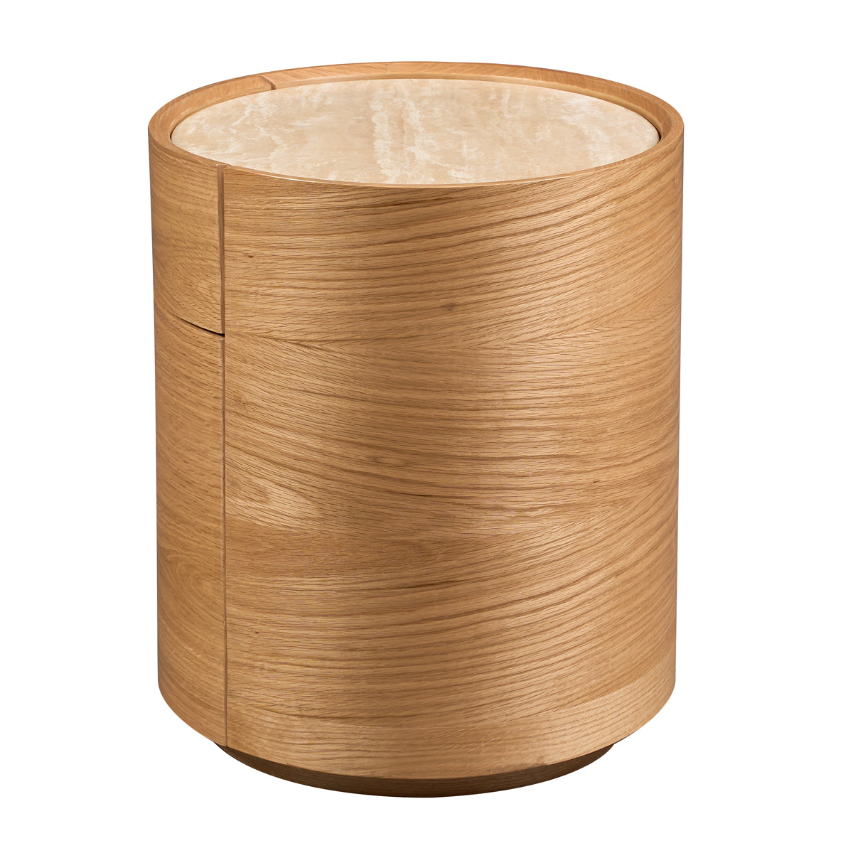 Elle Oval Natural Stone Bedside Table