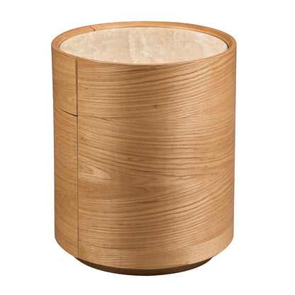 Elle Oval Natural Stone Bedside Table