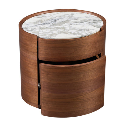 Elle Oval Natural Stone Bedside Table