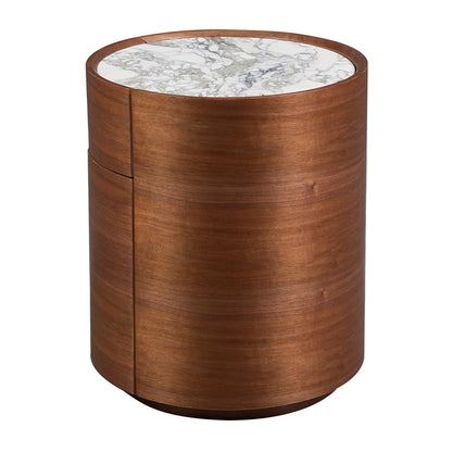 Elle Oval Natural Stone Bedside Table