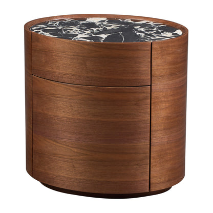 Elle Oval Natural Stone Bedside Table