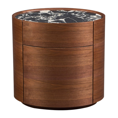 Elle Oval Natural Stone Bedside Table