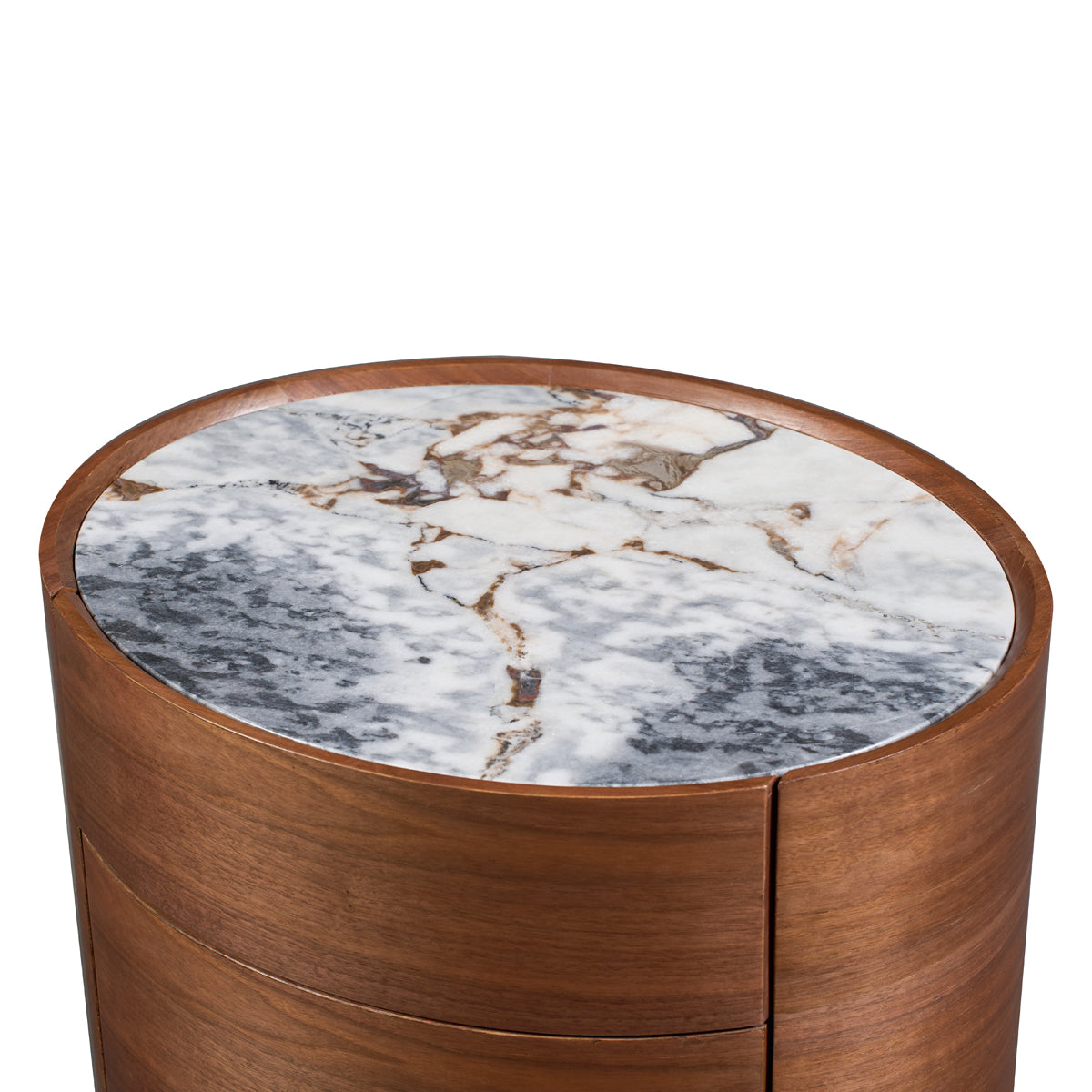 Elle Oval Natural Stone Bedside Table
