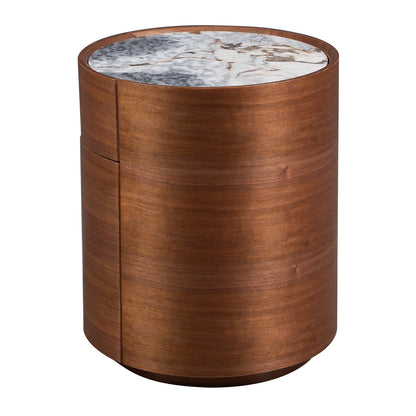 Elle Oval Natural Stone Bedside Table