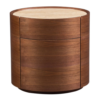 Elle Oval Natural Stone Bedside Table