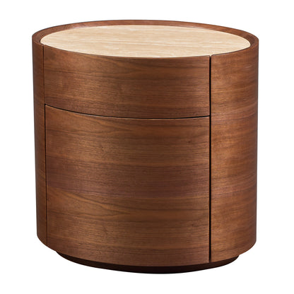 Elle Oval Natural Stone Bedside Table