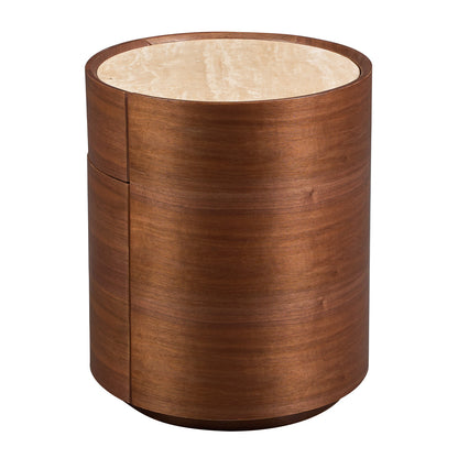 Elle Oval Natural Stone Bedside Table