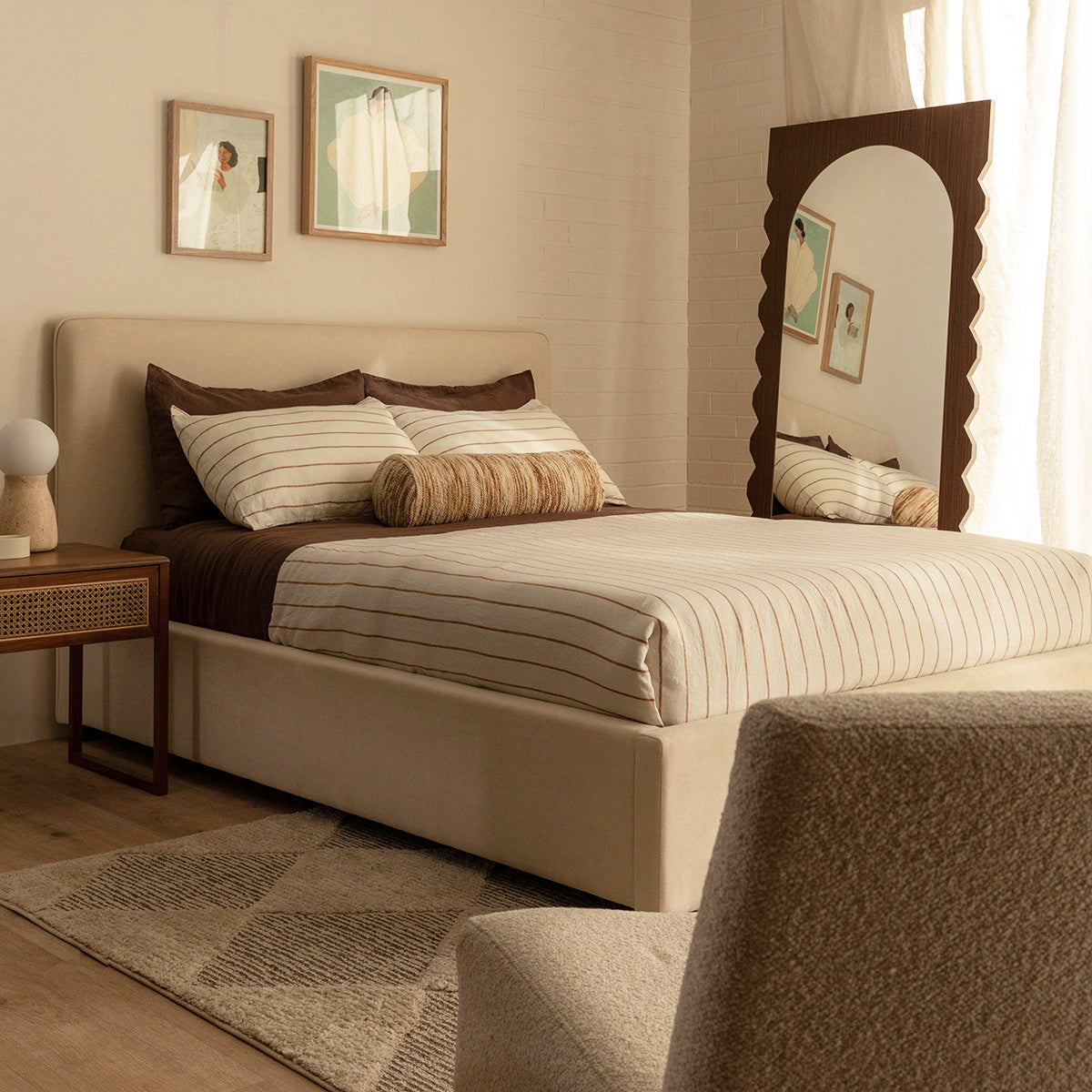 Azzurra Walnut Floor Mirror