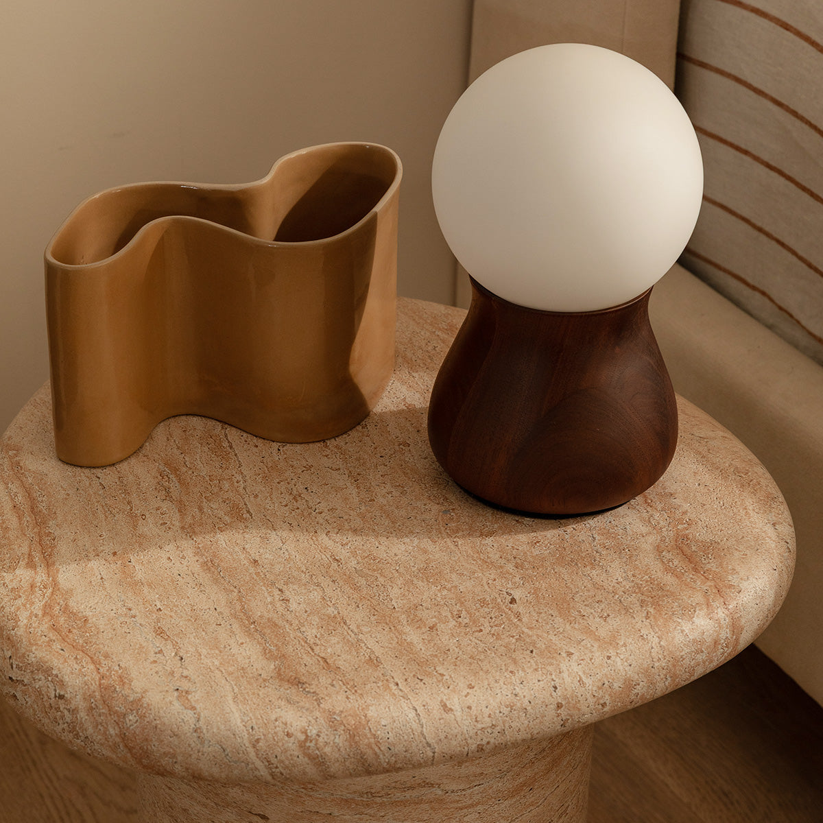 Azzurra Side Table (Travertine Finish)