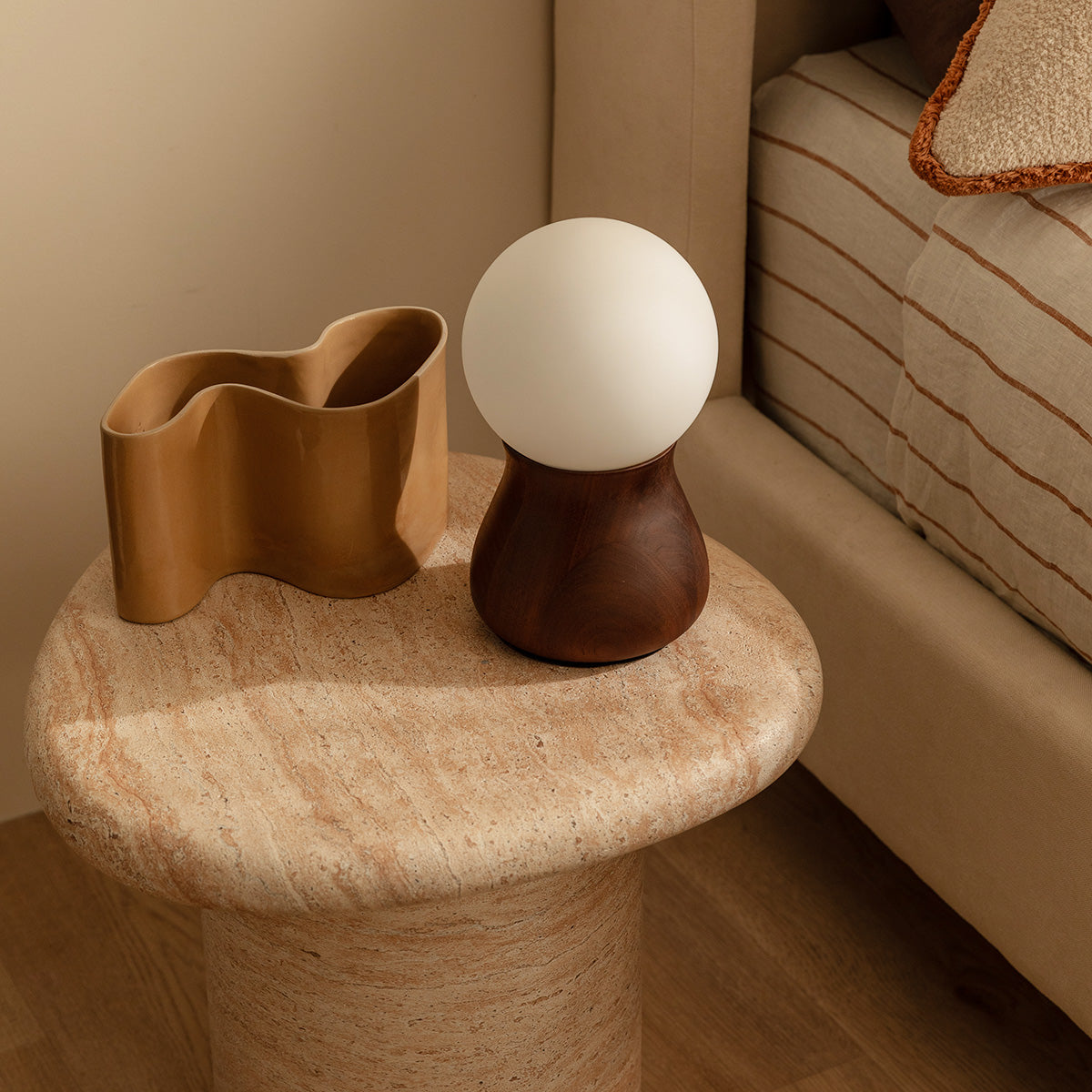 Azzurra Side Table (Travertine Finish)