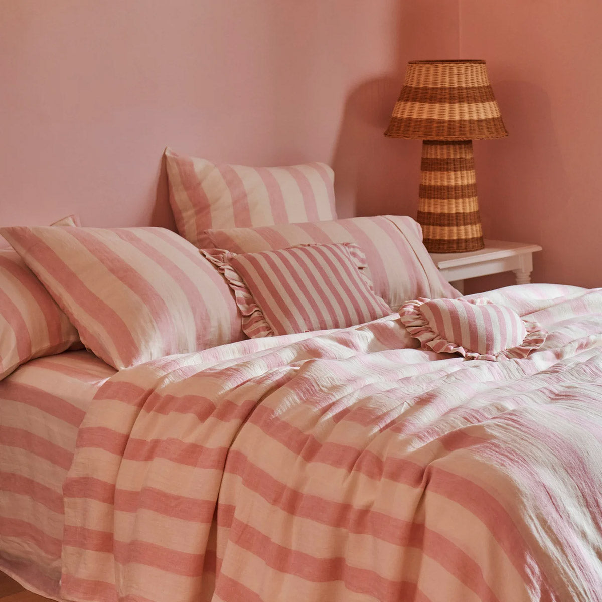 Candy Stripe Linen Quilt Cover