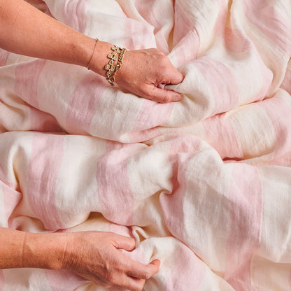 Candy Stripe Linen Quilt Cover