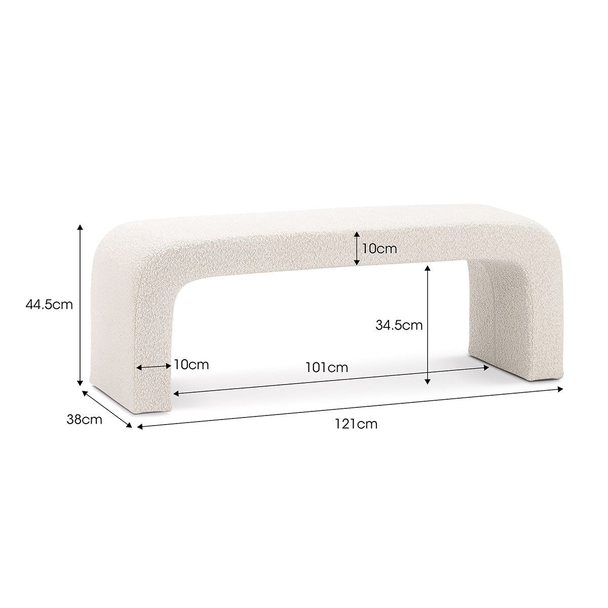 Camille Boucle Arch Bench