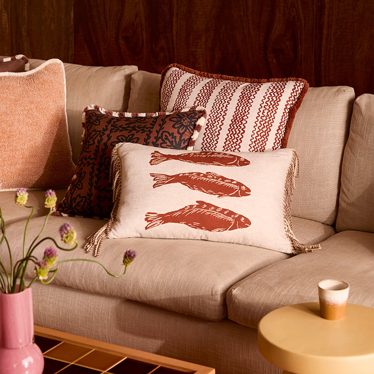 Mini Cocoa Wave Cushion