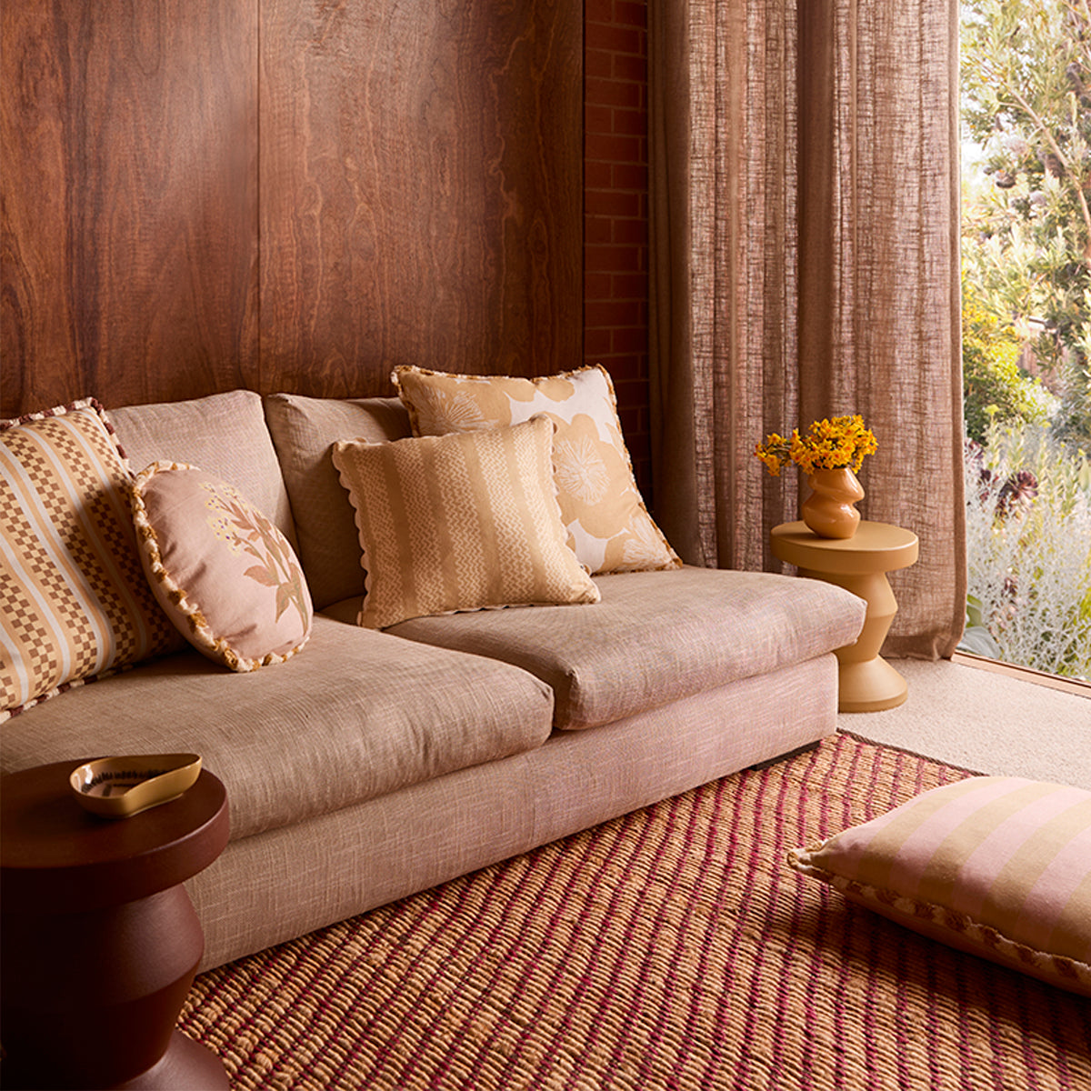 Marco Ecru Tile Cushion