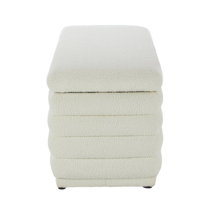 Naomi Boucle Storage Bench