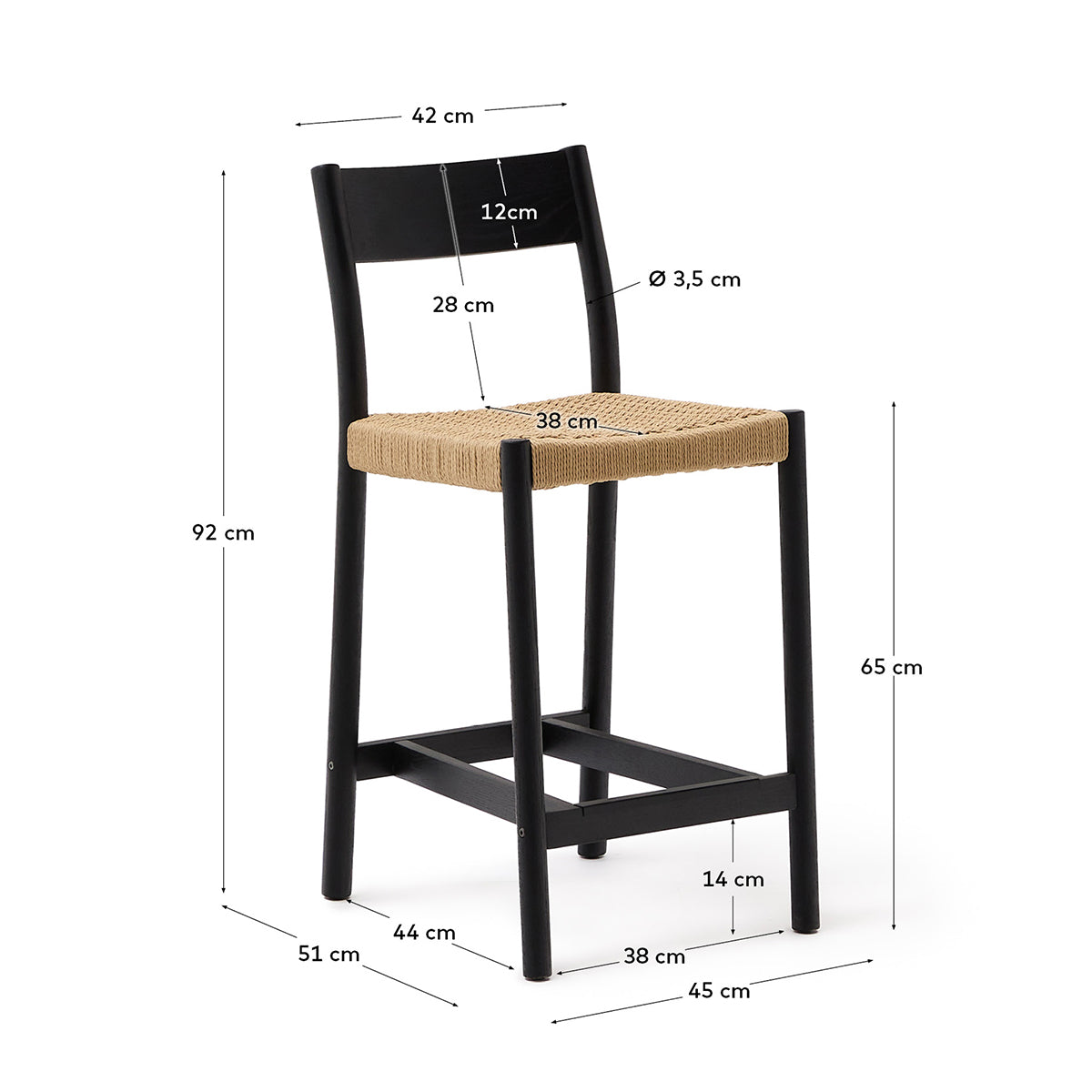 Yalia Stool with Backrest