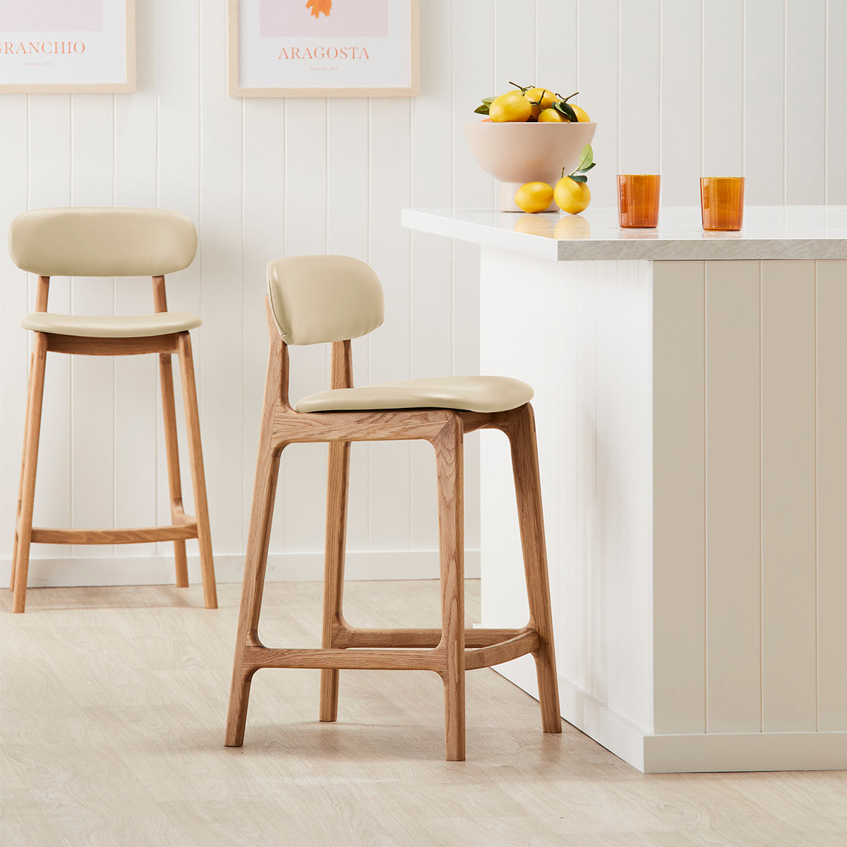 Alaska Leather Bar Stool