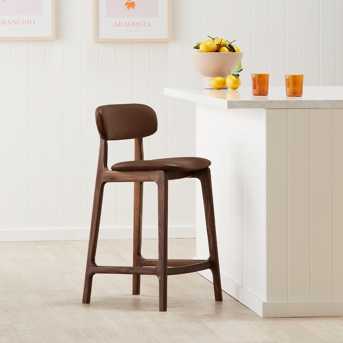 Alaska Leather Bar Stool